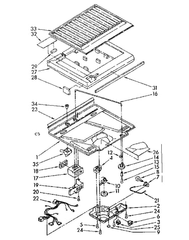Compartment separator and control parts