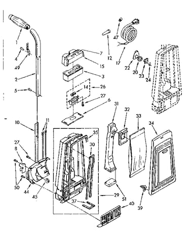 Handle and bag housing