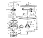 Kenmore 587701801 motor, heater, and spray arm details diagram