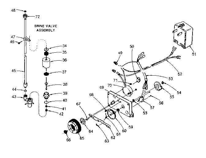 Brine valve/timer assemblies