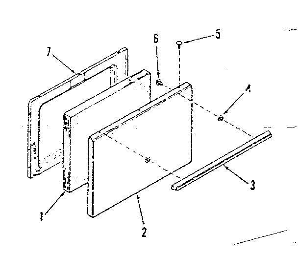 Oven door section (model 911.7118710)