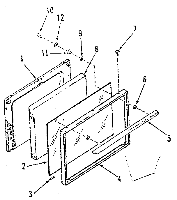 Oven door section (model 911.7138710)
