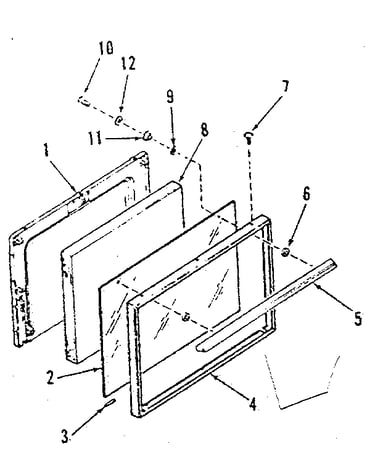 Oven door section (model 911.7138710)