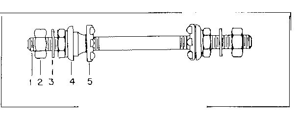 Axle set complete (less hub shell)
