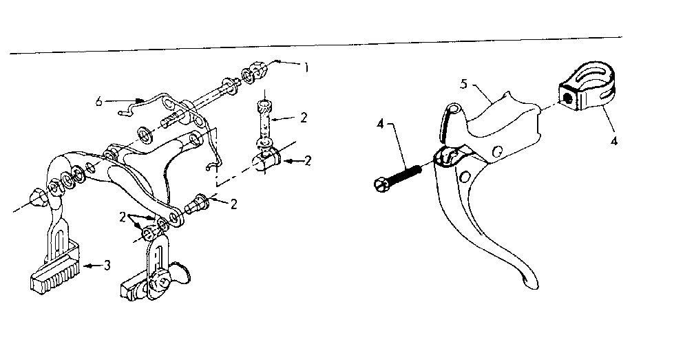 Front and rear caliper hand brake parts list