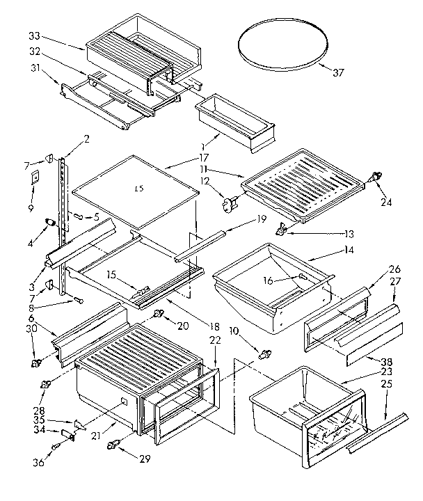Refrigerator interior parts