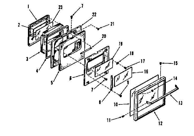 Oven door section