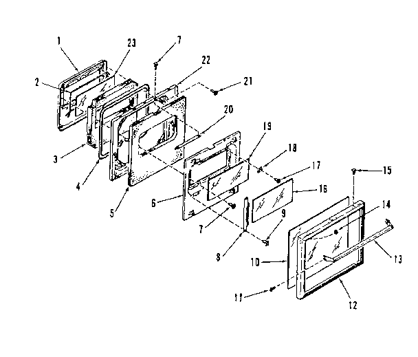 Upper oven door section