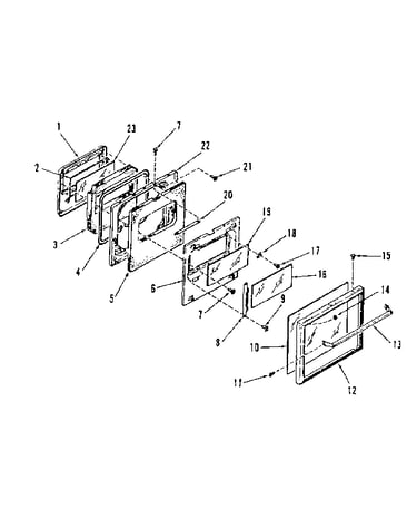 Upper oven door section