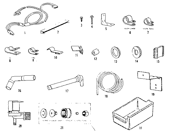 Ice maker installation parts