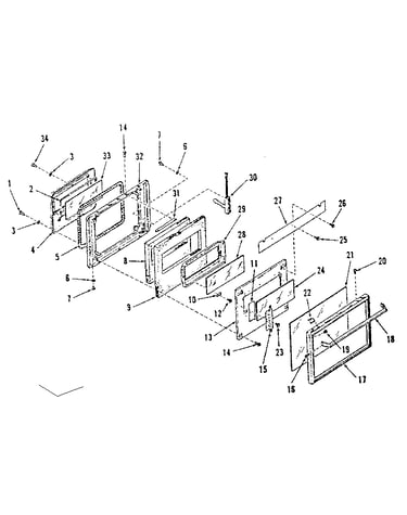 Upper oven door section