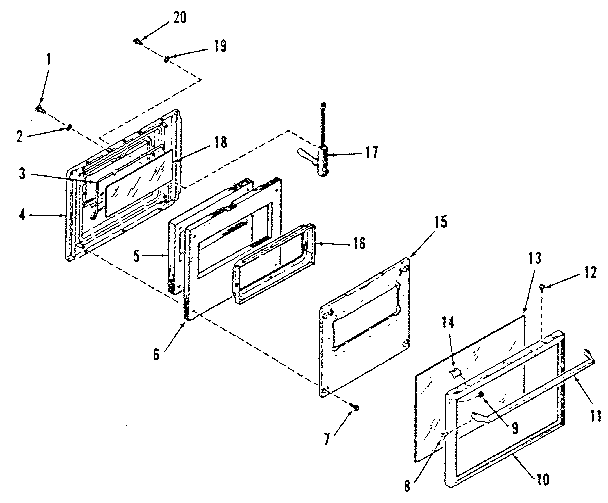 Lower oven door section