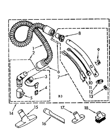 Hose and attachment parts