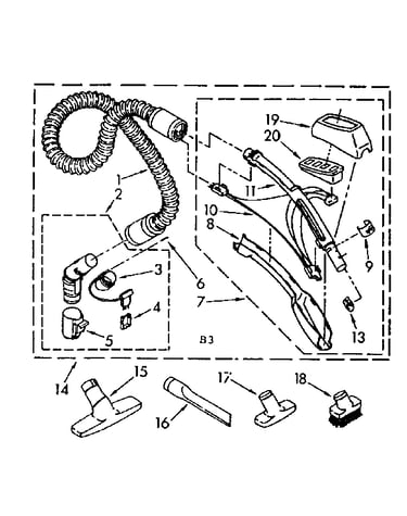 Hose and attachment parts