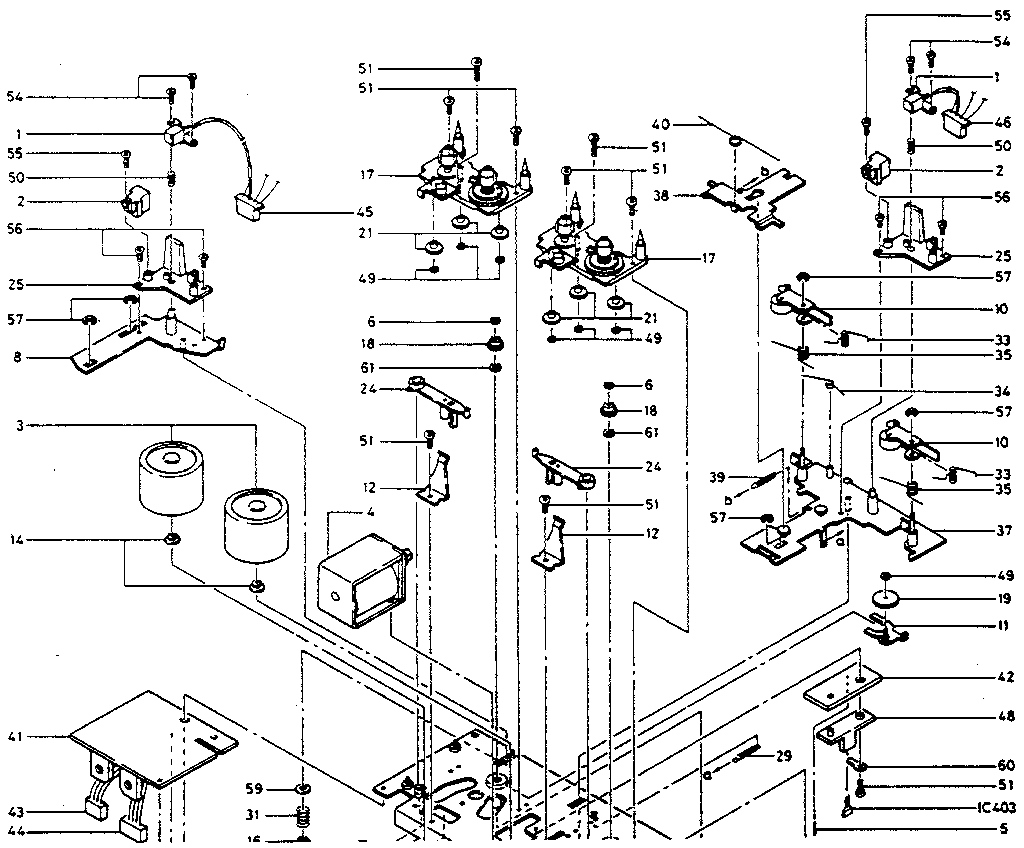 Mechanism unit exploded view