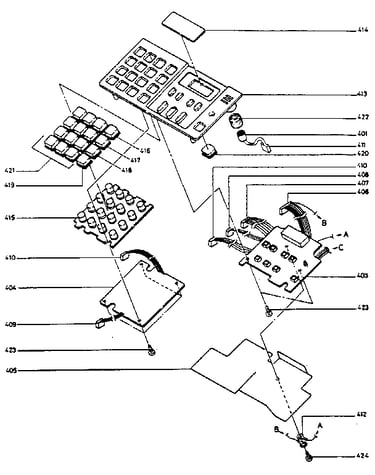 Front panel unit exploded view