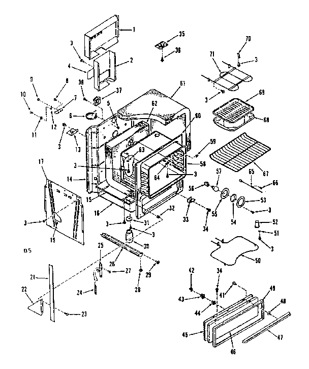 Oven body section