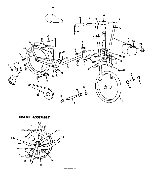 FRAME AND CRANK ASSEMBLY