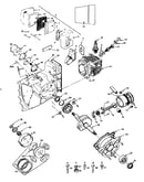 Engine, clutch and muffler