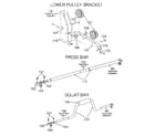 DP 15-9000 lower pulley bracket, press bar & squat bar diagram