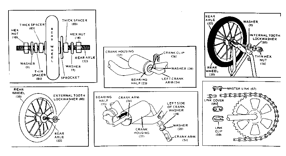 Crank and wheel assembly