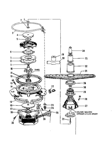 Motor, heater, and spray arm details