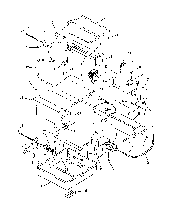 Illustration for broiler & oven burner section