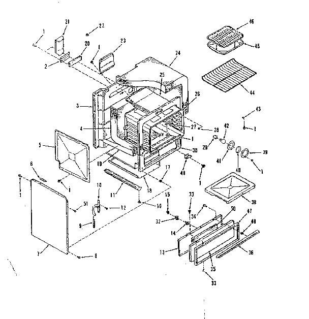 Illustration for oven body section
