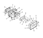 Kenmore 9117398612 illustration and parts list for oven door section diagram