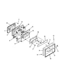 Illustration and parts list for oven door section
