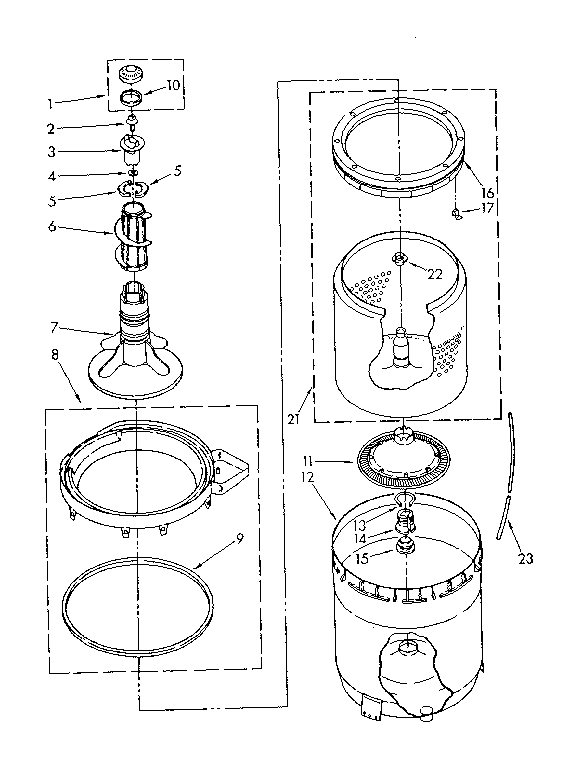 AGITATOR, BASKET AND TUB PARTS
