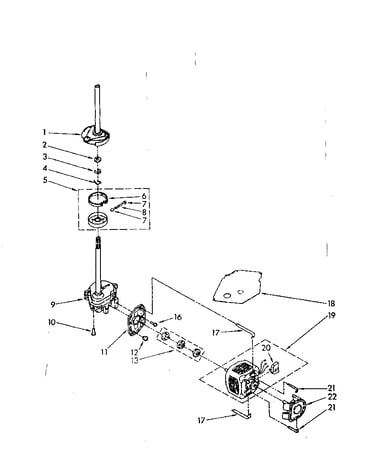 Brake, clutch, gearcase, motor and pump parts