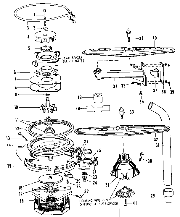 Motor, heater and spray arm details
