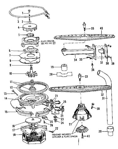 Motor, heater and spray arm details