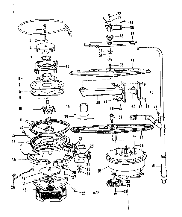 Motor, heater, and spray arm details
