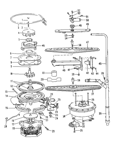 Motor, heater, and spray arm details