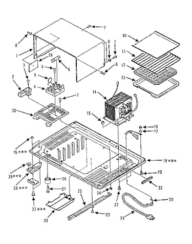 Cabinet and bottom plate parts