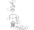 Kenmore 6651586581 heater, pump and lower spray arm parts diagram