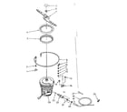 Kenmore 6651596581 heater, pump and lower sprayarm parts diagram
