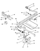 Oven burner and top burner section