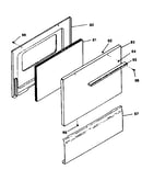 Oven door and snap-on panel