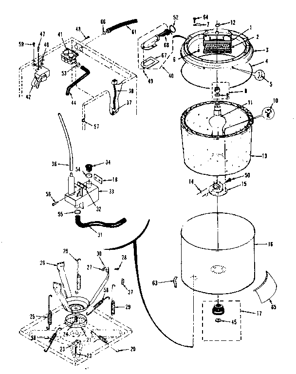 TUBS, WATER VALVE, LID SWITCH