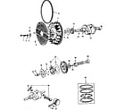 Onan N52M-GA019.9/3580B crankshaft, flywheel, camshaft, piston and rod group diagram