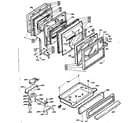 Kenmore 6289398490 door, latch mechanism and drawer assemblies diagram