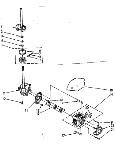 Brake, clutch, gearcase, motor and pump parts