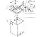 Kenmore 11081360100 top and cabinet parts diagram