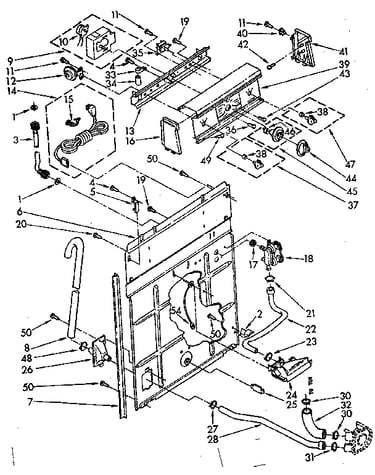 Controls and rear panel parts