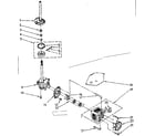 Kenmore 11081360100 brake, clutch, gearcase, motor and pump parts diagram