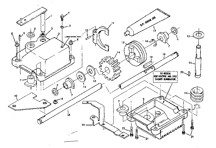 Gear case assembly part no. 81224