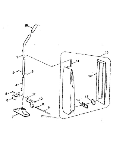 Handle and bag housing